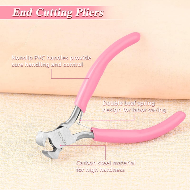 LEONTOOL 4-Inch End Cutting Pliers - Mini Jewelry Pliers Wire Cutter for Jewelry Making - End Snips Nail Puller - Image 2